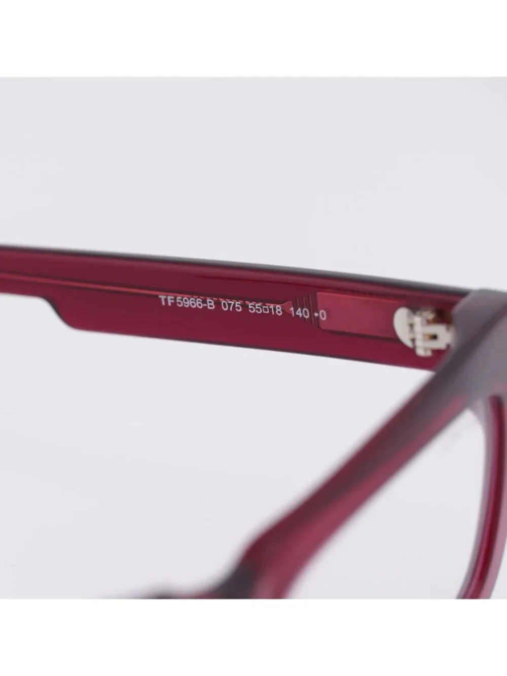 Tom Ford FT5966-B 075 Eyeglasses Fuchsia 55mm Rectangle Frame, Blue Light Block